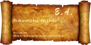 Bukovszky Anikó névjegykártya