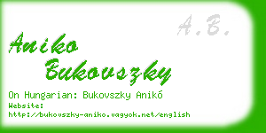 aniko bukovszky business card