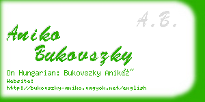 aniko bukovszky business card